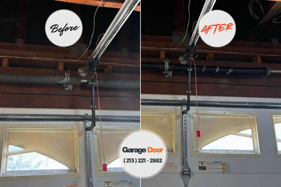 Before and after: garage door repair Athens, MI